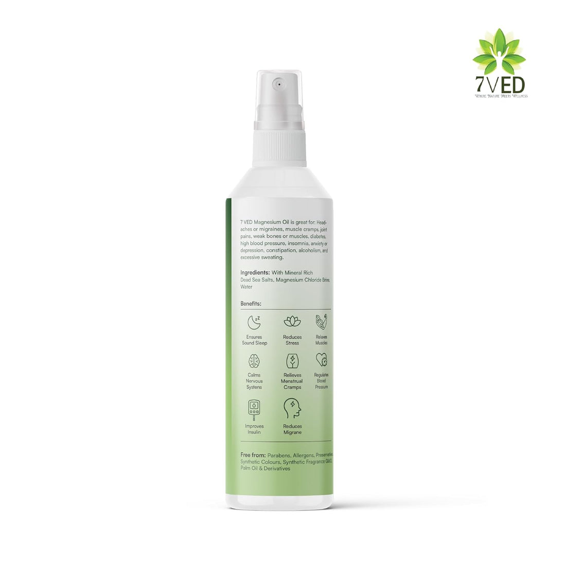7VED Pure Magnesium Oil with Dead Sea Salt for Joint Pain Relief, Headache, Muscle Cramps and Insomnia - 1 Lit Spray Bottle - Zircon Ventures