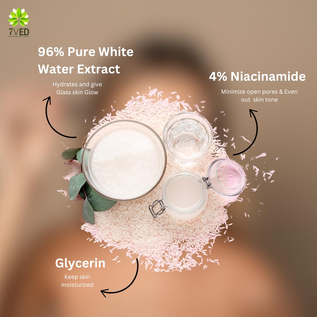 7VED Rice Water Toner For Skin Brighten, Hydrate & Rejuvenate Your Skin Pack of 3 - Zircon Ventures