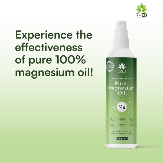 7VED Pure Magnesium Oil with Dead Sea Salt for Joint Pain Relief, Headache, Muscle Cramps and Insomnia - 1 Lit Spray Bottle - Zircon Ventures