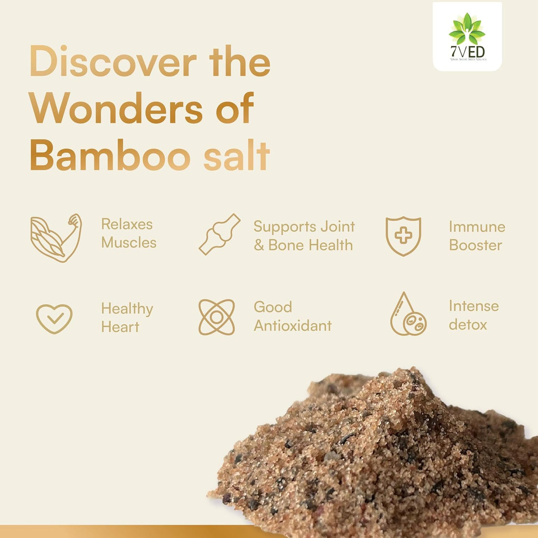 7VED Bamboo Salt, 1kg – Antioxidant, Anti - inflammatory, Supports Joint & Bone Health, Heart Health, Immune Booster, Detoxifier, Alkalizing Effect - Zircon Ventures