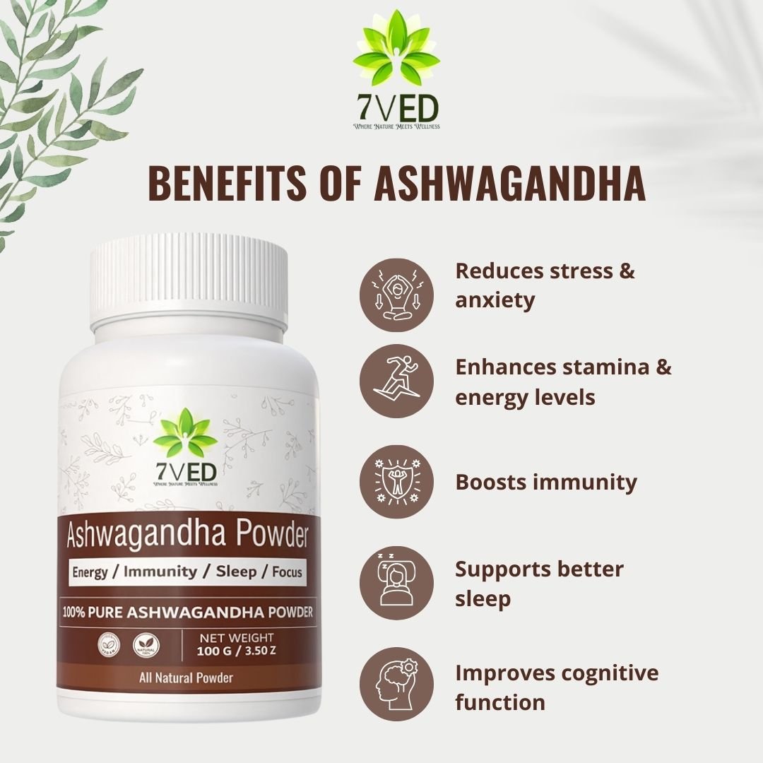7VED Ashwagandha Powder – Stress Relief, Energy & Immunity Support - Zircon Ventures