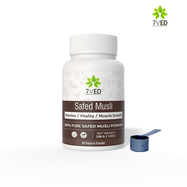 7VED Safed Musli Powder – 100g | Pure Chlorophytum Borivilianum | Ayurvedic Strength & Vitality Booster | Supports Immunity, Energy & Reproductive Health | No Additives - Zircon Ventures