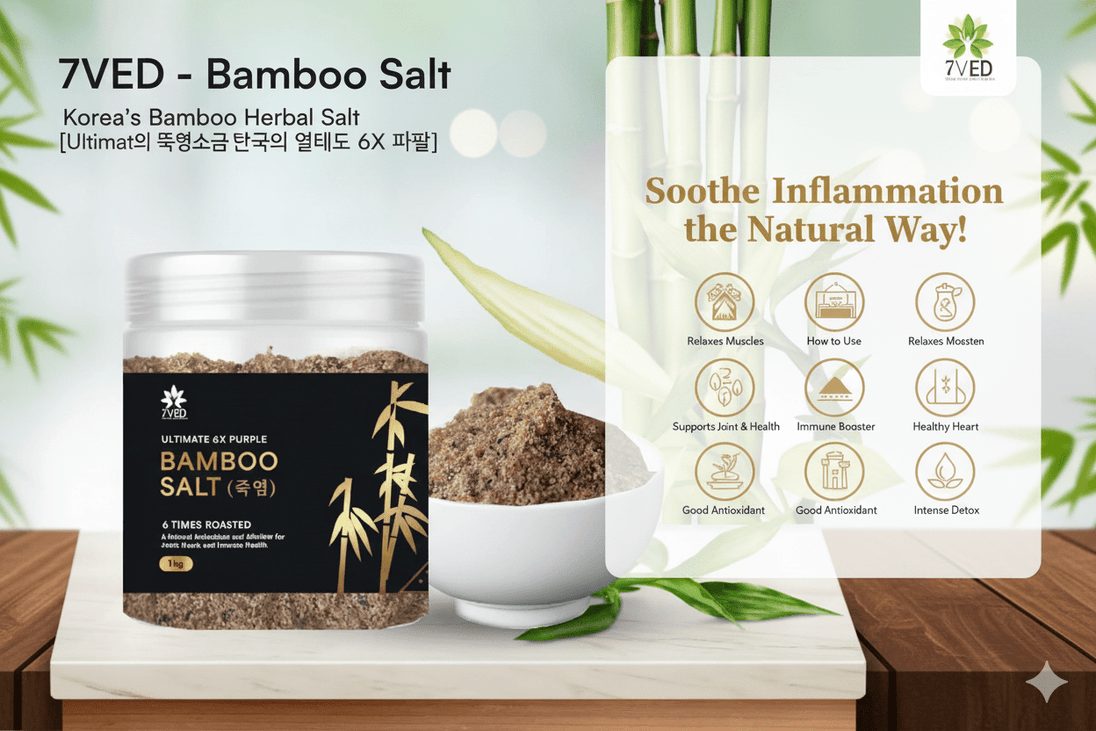 7VED Bamboo Salt, 1kg – Antioxidant, Anti - inflammatory, Supports Joint & Bone Health, Heart Health, Immune Booster, Detoxifier, Alkalizing Effect - Zircon Ventures