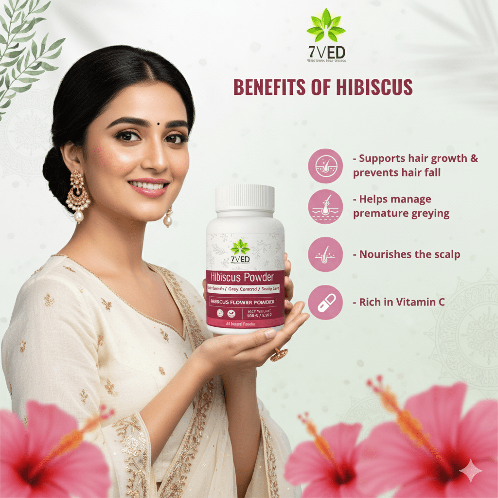 7VED Hibiscus Powder for Hair Growth & Thickening | Natural Hair Mask for Shine, Softness & Scalp Health - Zircon Ventures