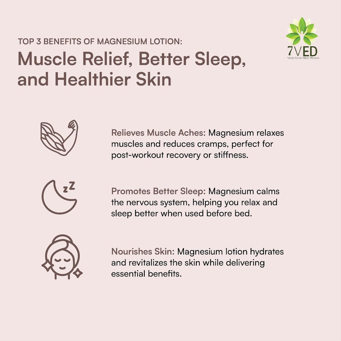 7VED Premium Magnesium Body Lotion for Muscle Recovery & Relaxation - Zircon Ventures
