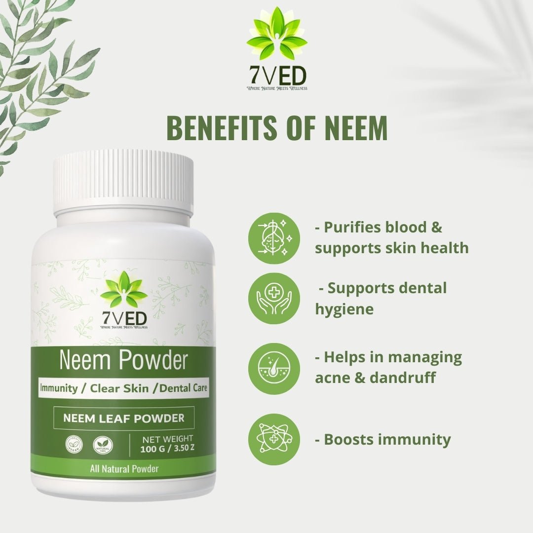 7VED Neem Powder - Natural Solution for Skin & Hair Care - Zircon Ventures