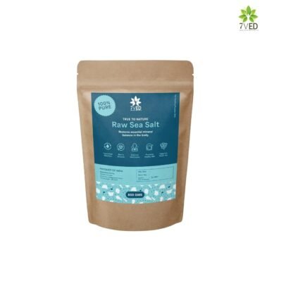 7VED Raw Sea Salt - 850 gms. Pure Coastal Salt, Unprocessed, Rich in 74 Essential Trace Minerals