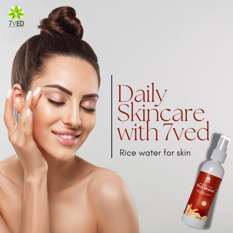 7VED Rice Water Toner For Skin - 100ml (Pack of 3) - Brighten, Hydrate & Rejuvenate Your Skin - Image 2